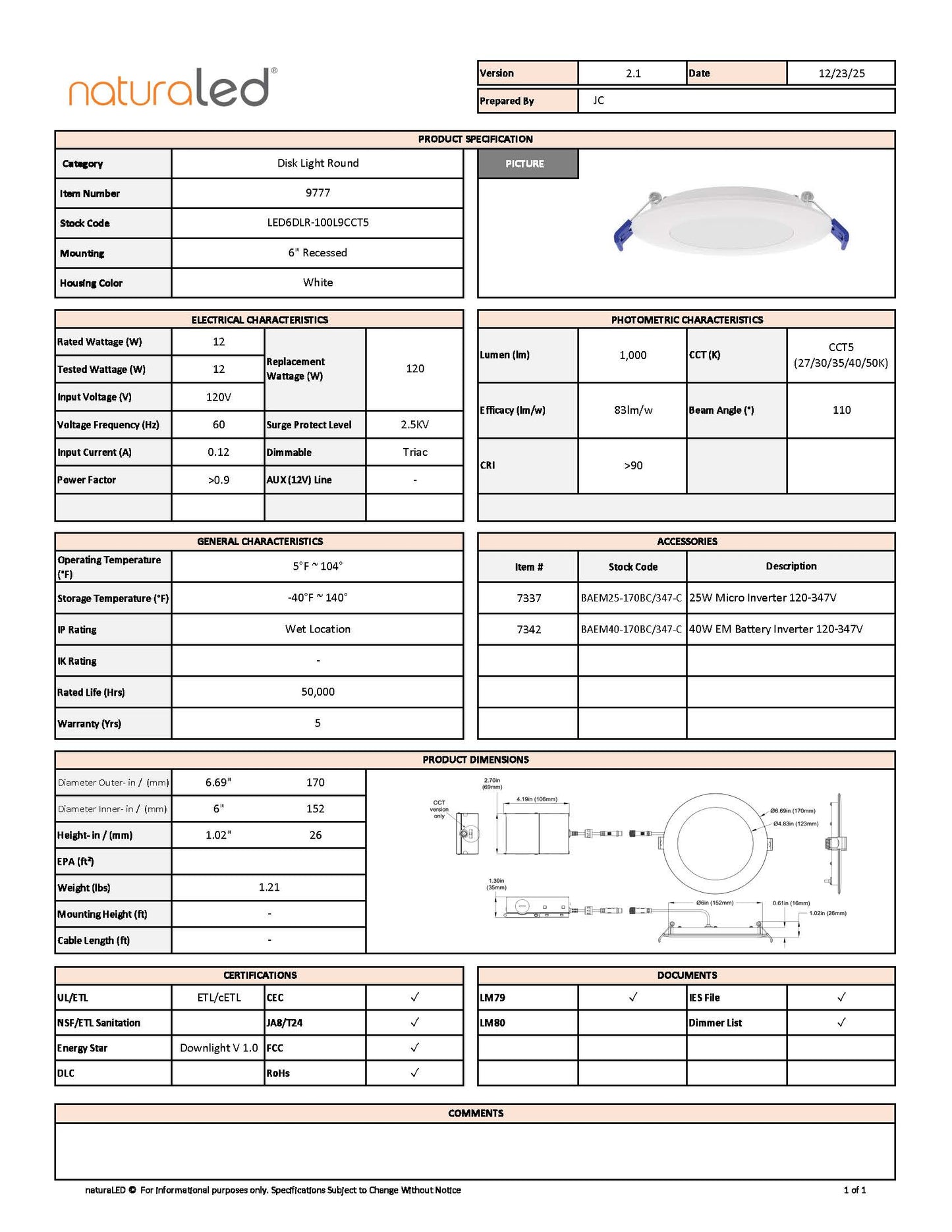 Ultra Slim Disk CCT5 & 3000K