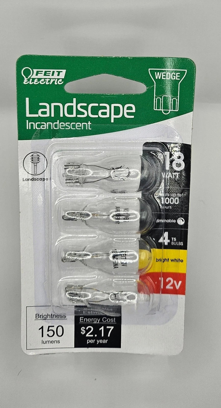 Feit Electric 18 W Wedge Landscape and Low Voltage Incandescent 12v 4-pack