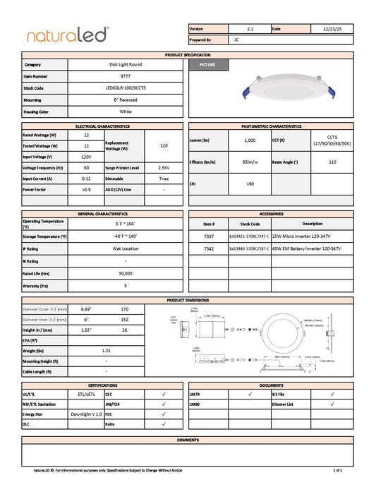 Ultra Slim Disk CCT5 & 3000K