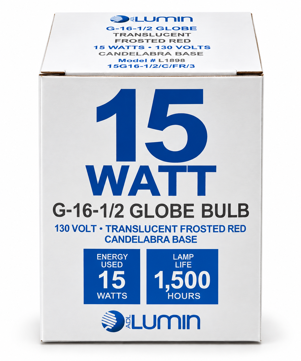 Lumin G16-1/2 15W Frosted Red Candelabra Globe Bulbs, 10-Pack