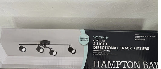 Hampton Bay 4-Light Directional Track Lighting Kit w/ 4 GU10 Bulbs Included.