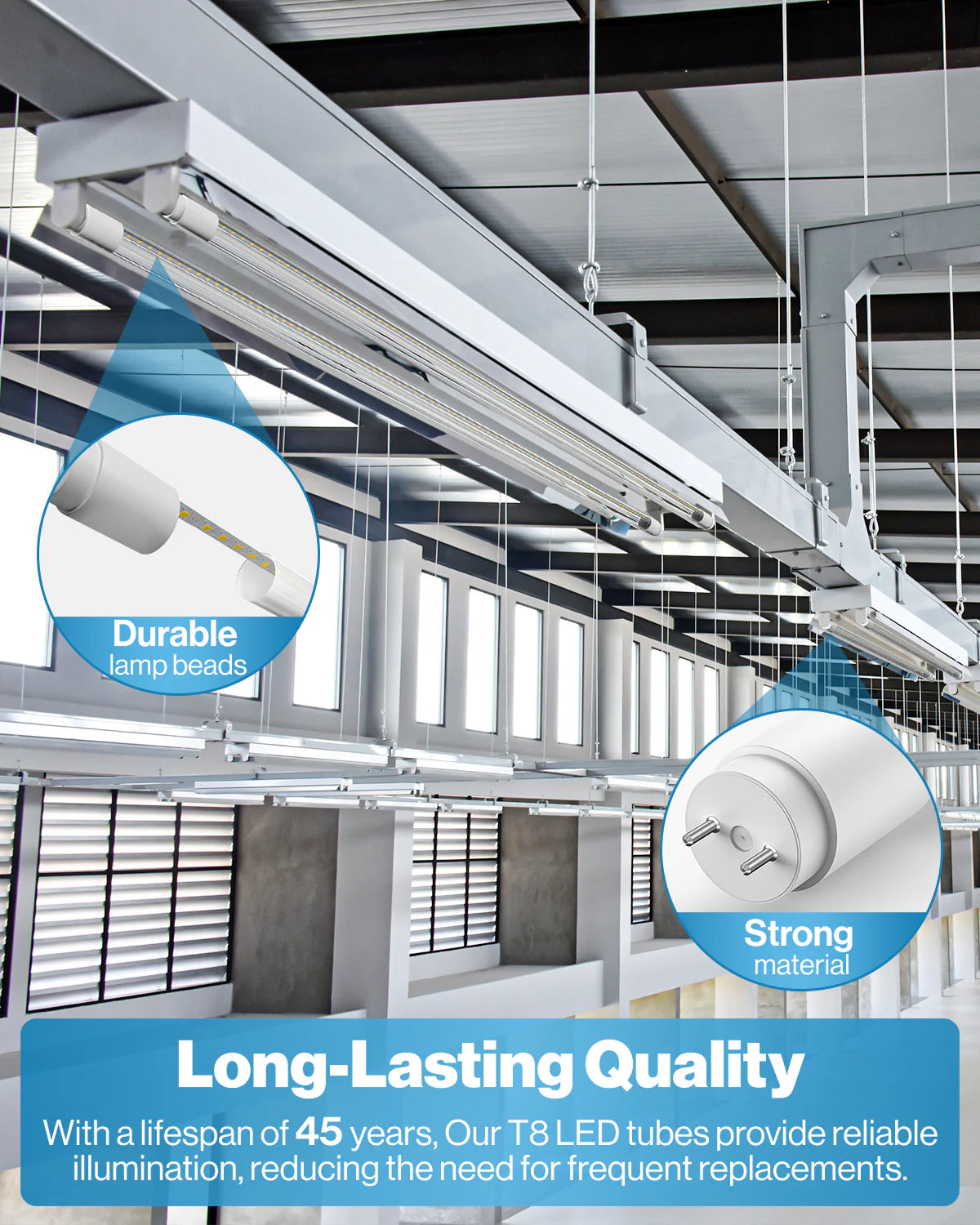 T8 LED Tube, 4ft, Frosted, Plug & Play, Hybrid Type A+B, Single/Double Ended, 20W, 2400 Lumens