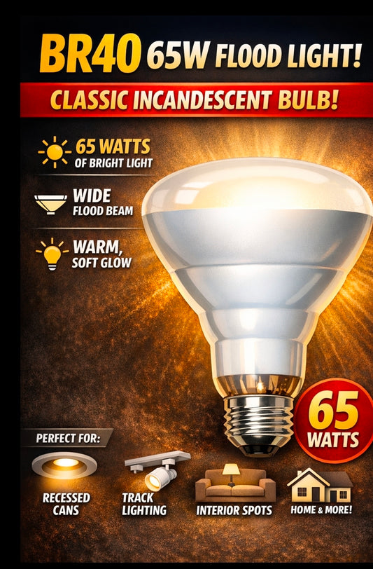 DAMAR BR 40 65W Indoor Flood Light Bulbs White 130v - Pack of 12