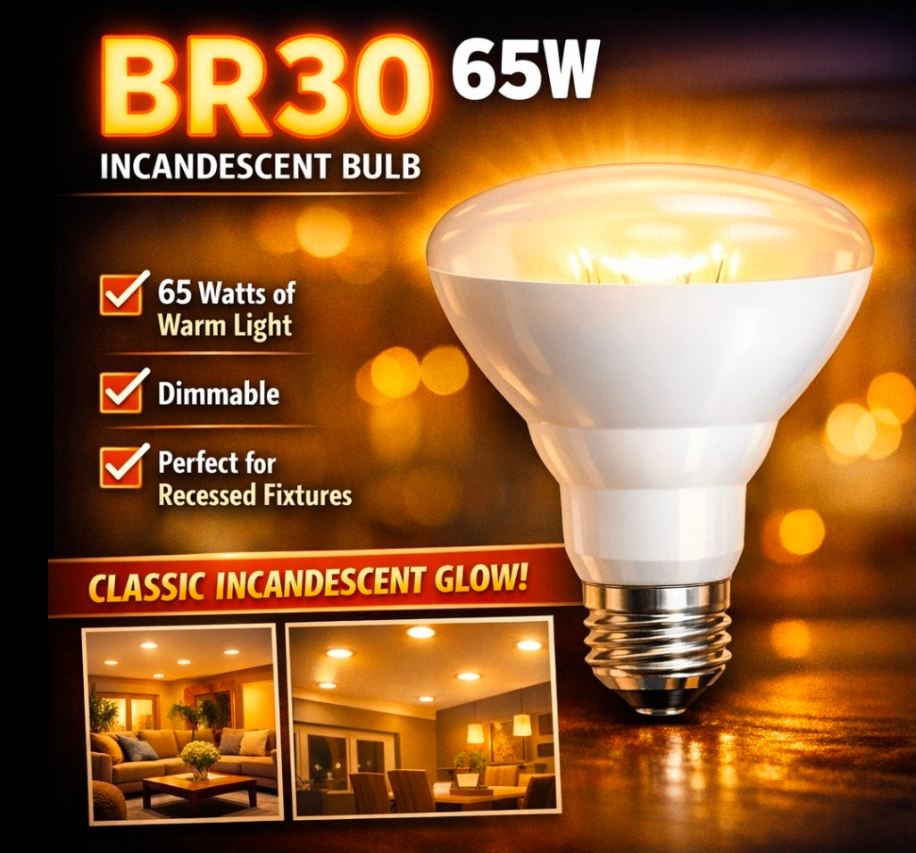Feit BR 30 65W Indoor Flood Light Bulbs White Pack of 6