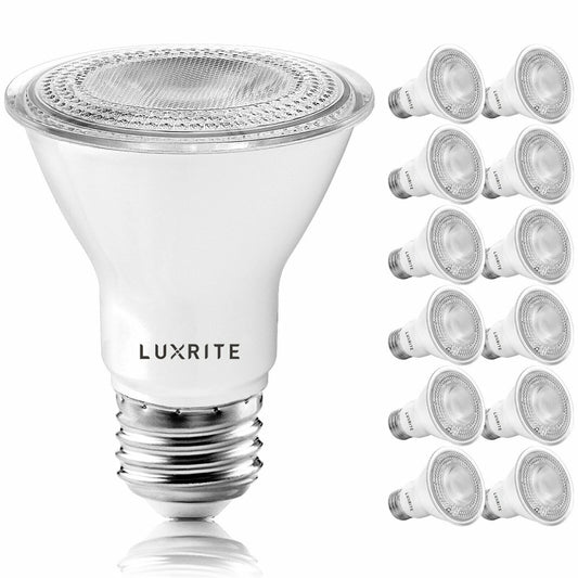 Luxrite PAR20 LED Bulb 7W=50W Cool White Dimmable Wet Rated UL Listed